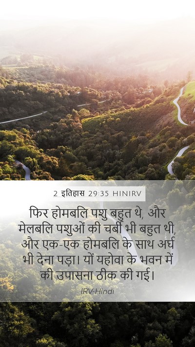 2 इतिहास 29:35 HINIRV Mobile Phone Wallpaper - फिर होमबलि पशु - Mobile Bible Verse Wallpaper