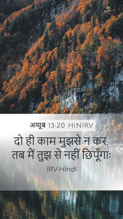 अय्यूब 13:20 HINIRV Mobile Phone Wallpaper - दो ही काम मुझसे न - Mobile Bible Verse Wallpaper