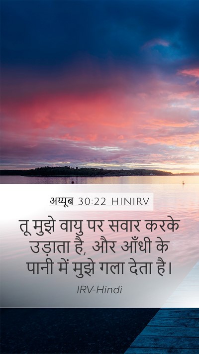 अय्यूब 30:22 HINIRV Mobile Phone Wallpaper - तू मुझे वायु पर - Mobile Bible Verse Wallpaper