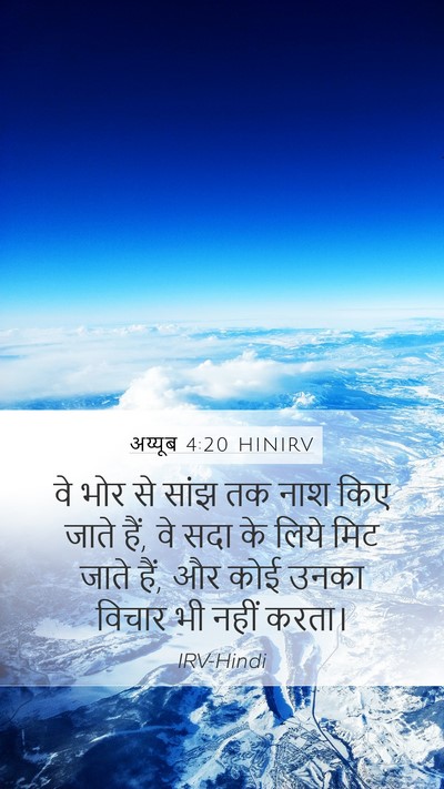 अय्यूब 4:20 HINIRV Mobile Phone Wallpaper - वे भोर से सांझ तक - Mobile Bible Verse Wallpaper