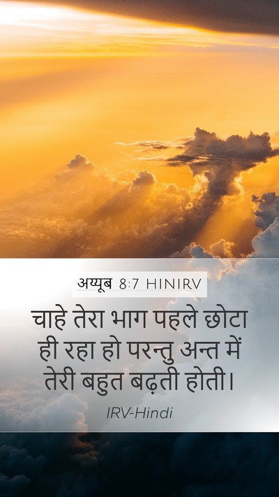 अय्यूब 8:7 HINIRV Bible Verse Image
