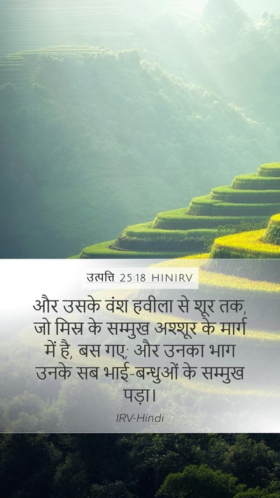 उत्पत्ति 25:18 HINIRV Bible Verse Image