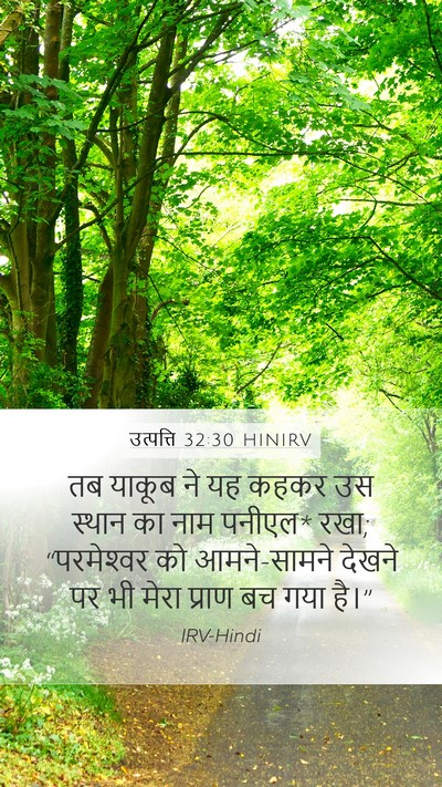 उत्पत्ति 32:30 HINIRV Bible Verse Image