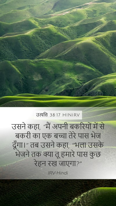 उत्पत्ति 38:17 HINIRV Mobile Phone Wallpaper - उसने कहा, “मैं अपनी - Mobile Bible Verse Wallpaper