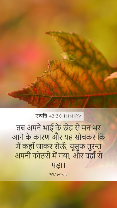 उत्पत्ति 43:30 HINIRV Bible Verse Image