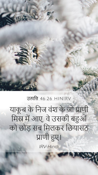 उत्पत्ति 46:26 HINIRV Mobile Phone Wallpaper - याकूब के निज वंश के - Mobile Bible Verse Wallpaper
