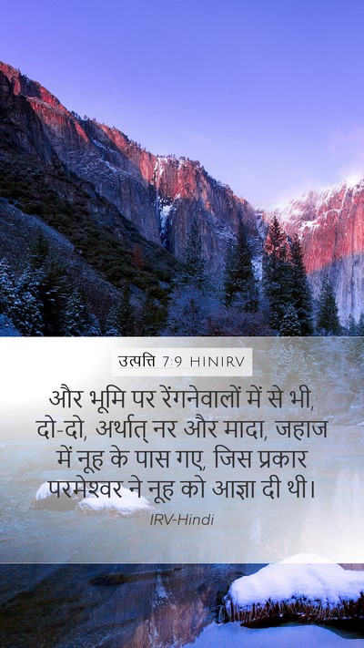 उत्पत्ति 7:9 HINIRV Mobile Phone Wallpaper - और भूमि पर - Mobile Bible Verse Wallpaper