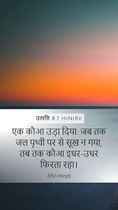 उत्पत्ति 8:7 HINIRV Mobile Phone Wallpaper - एक कौआ उड़ा दिया: - Mobile Bible Verse Wallpaper