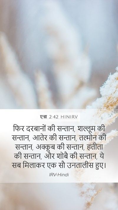 एज्रा 2:42 HINIRV Mobile Phone Wallpaper - फिर दरबानों की - Mobile Bible Verse Wallpaper