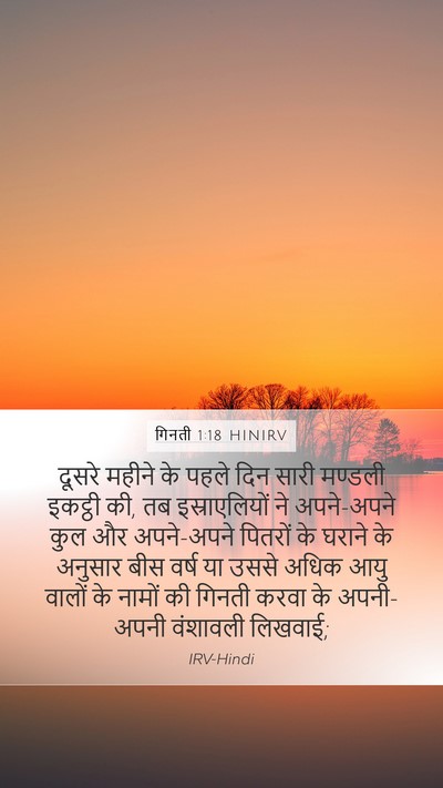 गिनती 1:18 HINIRV Bible Verse Image