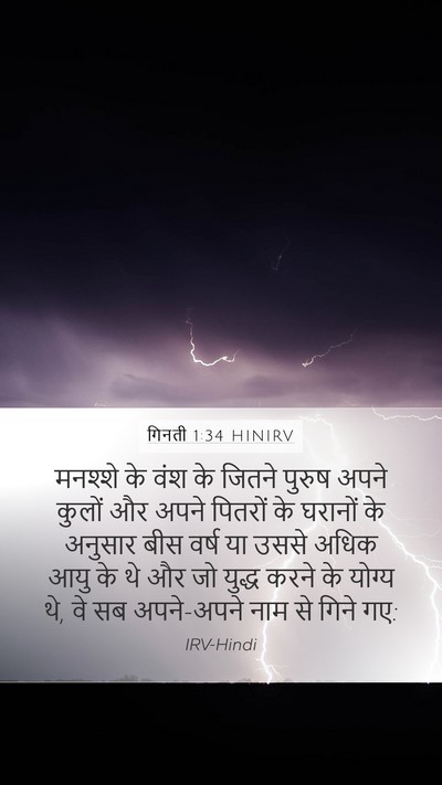 गिनती 1:34 HINIRV Bible Verse Image