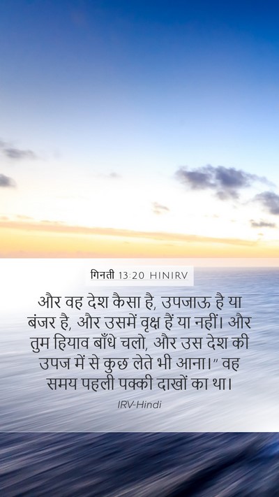 गिनती 13:20 HINIRV Mobile Phone Wallpaper - और वह देश कैसा है, - Mobile Bible Verse Wallpaper
