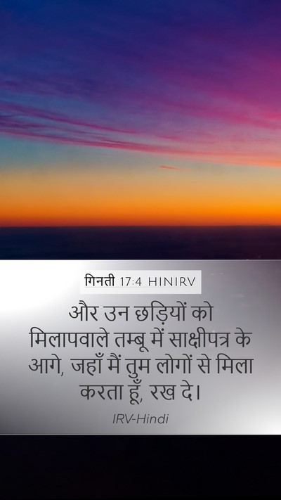 गिनती 17:4 HINIRV Bible Verse Image