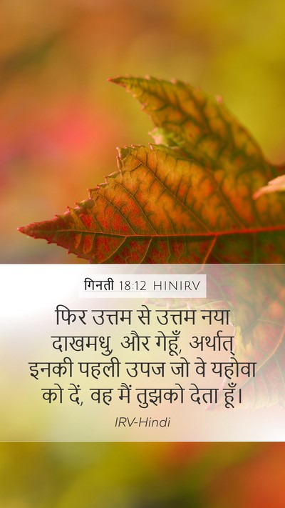 गिनती 18:12 HINIRV Mobile Phone Wallpaper - फिर उत्तम से उत्तम - Mobile Bible Verse Wallpaper