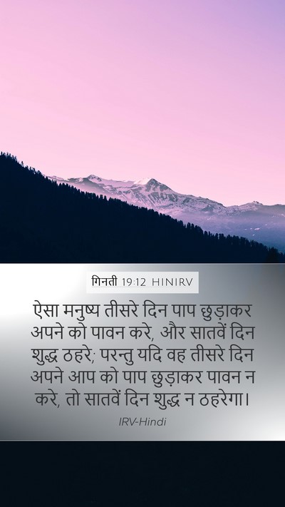 गिनती 19:12 HINIRV Mobile Phone Wallpaper - ऐसा मनुष्य तीसरे - Mobile Bible Verse Wallpaper