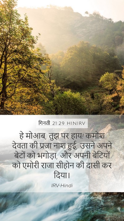 गिनती 21:29 HINIRV Bible Verse Image