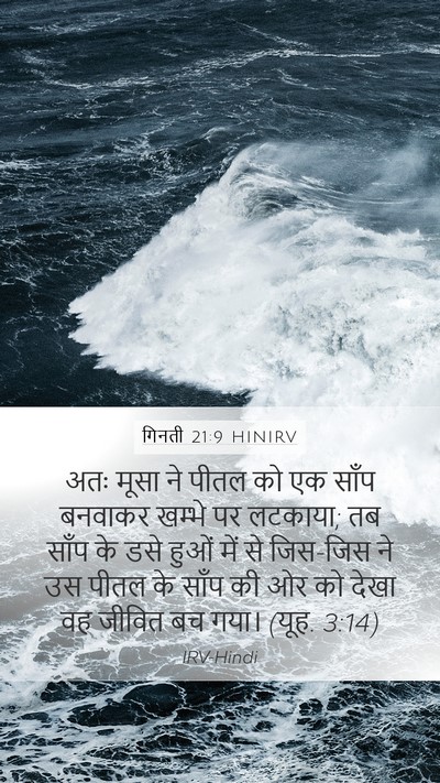 गिनती 21:9 HINIRV Mobile Phone Wallpaper - अतः मूसा ने पीतल को - Mobile Bible Verse Wallpaper