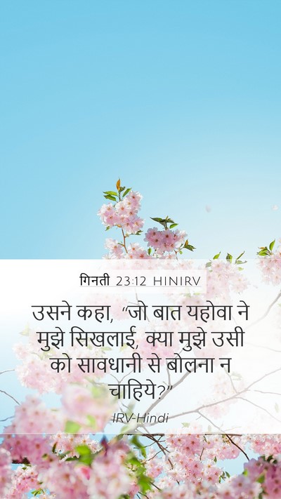 गिनती 23:12 HINIRV Mobile Phone Wallpaper - उसने कहा, “जो बात - Mobile Bible Verse Wallpaper