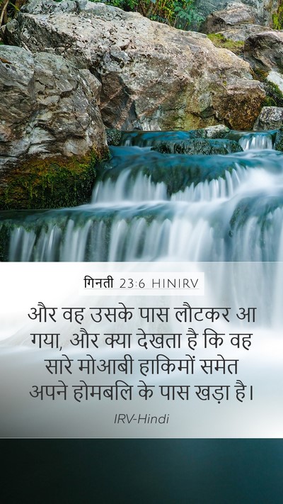 गिनती 23:6 HINIRV Mobile Phone Wallpaper - और वह उसके पास - Mobile Bible Verse Wallpaper