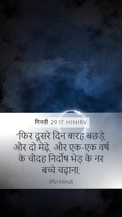 गिनती 29:17 HINIRV Mobile Phone Wallpaper - “फिर दूसरे दिन - Mobile Bible Verse Wallpaper