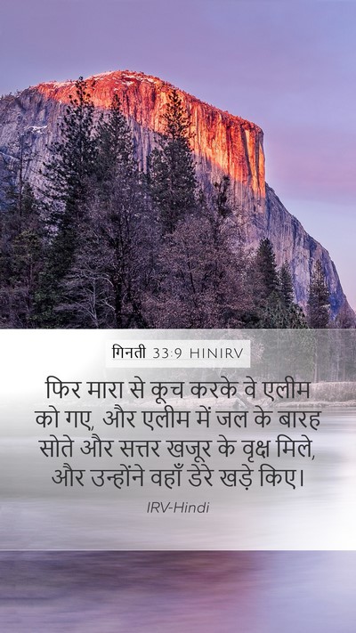 गिनती 33:9 HINIRV Mobile Phone Wallpaper - फिर मारा से कूच - Mobile Bible Verse Wallpaper