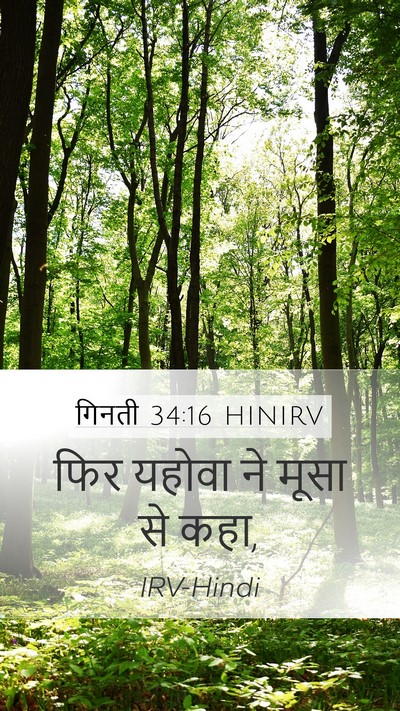 गिनती 34:16 HINIRV Mobile Phone Wallpaper - फिर यहोवा ने मूसा - Mobile Bible Verse Wallpaper