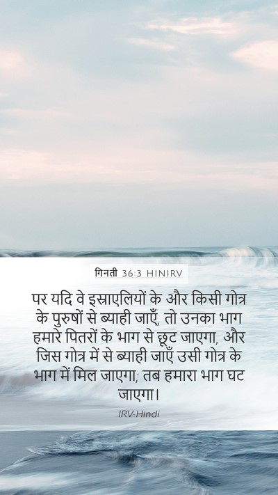 गिनती 36:3 HINIRV Mobile Phone Wallpaper - पर यदि वे - Mobile Bible Verse Wallpaper