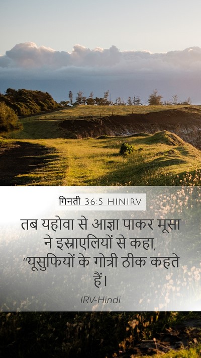 गिनती 36:5 HINIRV Mobile Phone Wallpaper - तब यहोवा से आज्ञा - Mobile Bible Verse Wallpaper
