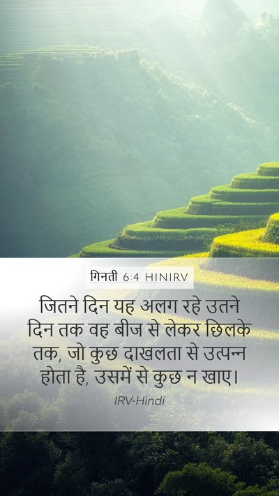 गिनती 6:4 HINIRV Mobile Phone Wallpaper - जितने दिन यह अलग - Mobile Bible Verse Wallpaper
