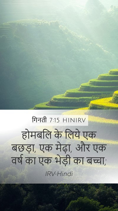 गिनती 7:15 HINIRV Mobile Phone Wallpaper - होमबलि के लिये एक - Mobile Bible Verse Wallpaper