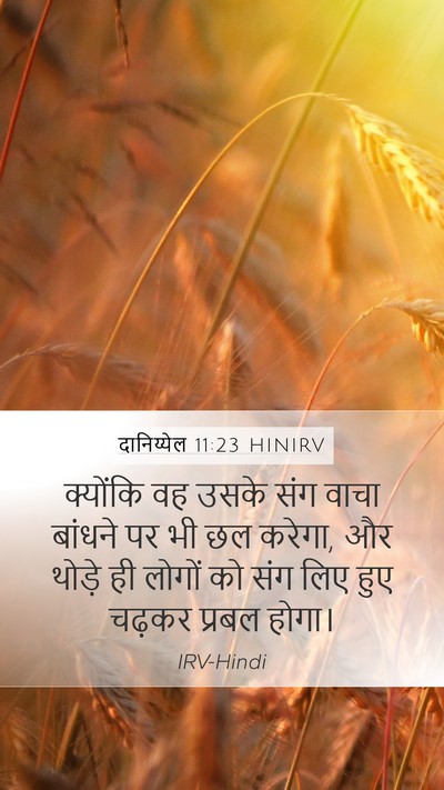 दानिय्येल 11:23 HINIRV Mobile Phone Wallpaper - क्योंकि वह उसके - Mobile Bible Verse Wallpaper