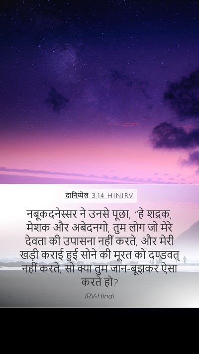 दानिय्येल 3:14 HINIRV Mobile Phone Wallpaper - नबूकदनेस्सर ने - Mobile Bible Verse Wallpaper