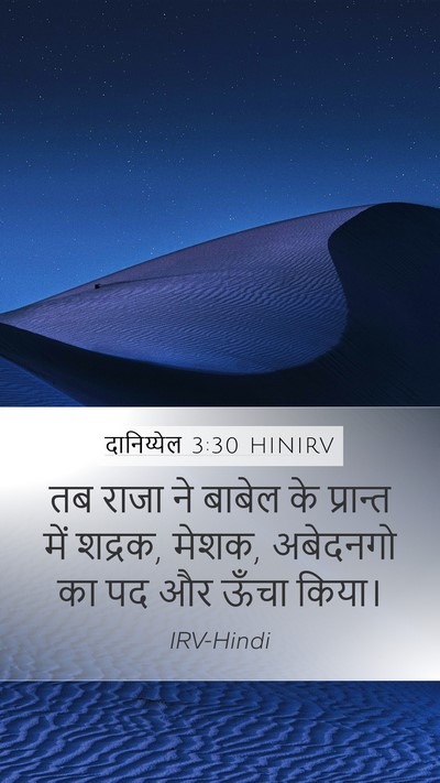 दानिय्येल 3:30 HINIRV Mobile Phone Wallpaper - तब राजा ने बाबेल के - Mobile Bible Verse Wallpaper