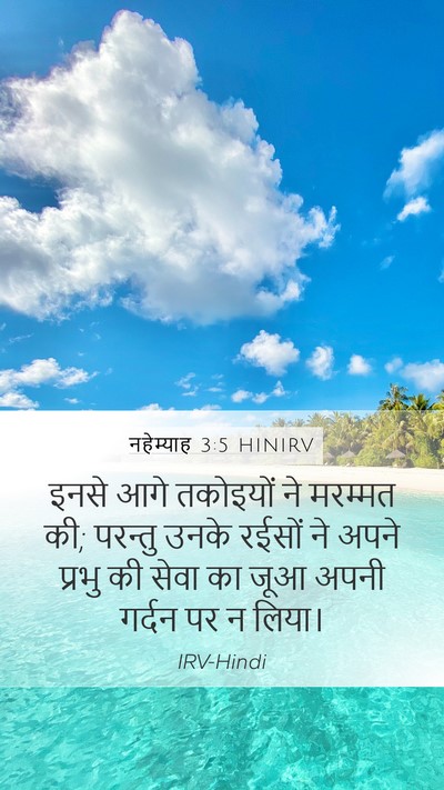 नहेम्याह 3:5 HINIRV Bible Verse Image