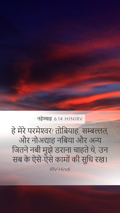 नहेम्याह 6:14 HINIRV Bible Verse Image