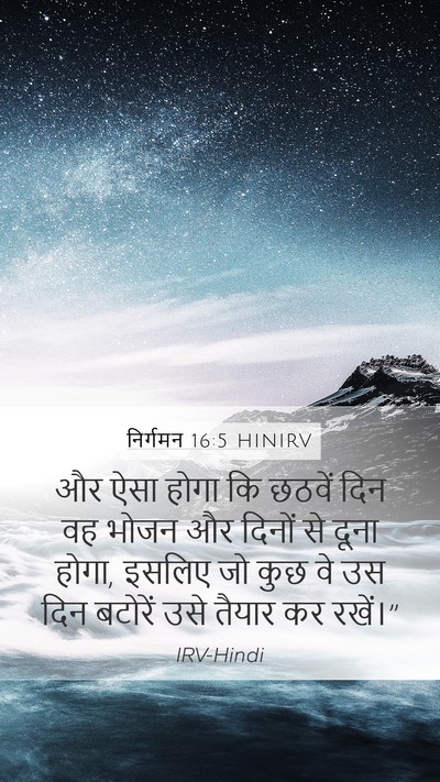 निर्गमन 16:5 HINIRV Mobile Phone Wallpaper - और ऐसा होगा कि - Mobile Bible Verse Wallpaper
