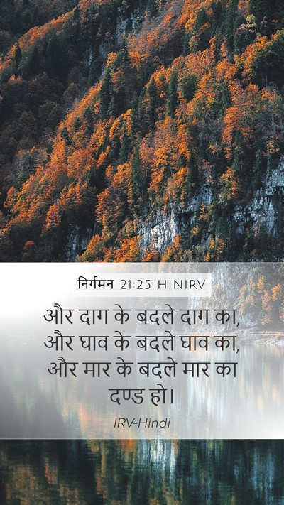 निर्गमन 21:25 HINIRV Mobile Phone Wallpaper - और दाग के बदले दाग - Mobile Bible Verse Wallpaper