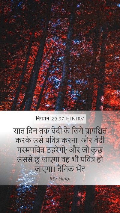 निर्गमन 29:37 HINIRV Mobile Phone Wallpaper - सात दिन तक वेदी के - Mobile Bible Verse Wallpaper