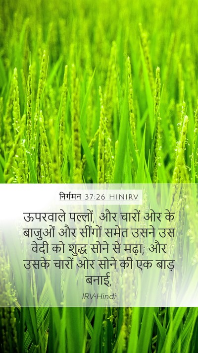 निर्गमन 37:26 HINIRV Mobile Phone Wallpaper - ऊपरवाले पल्लों, और - Mobile Bible Verse Wallpaper