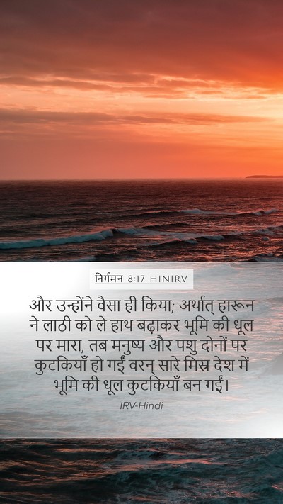 निर्गमन 8:17 HINIRV Mobile Phone Wallpaper - और उन्होंने वैसा - Mobile Bible Verse Wallpaper