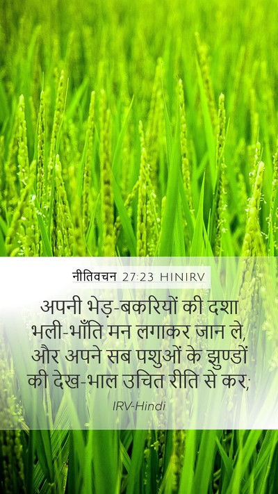 नीतिवचन 27:23 HINIRV Bible Verse Image