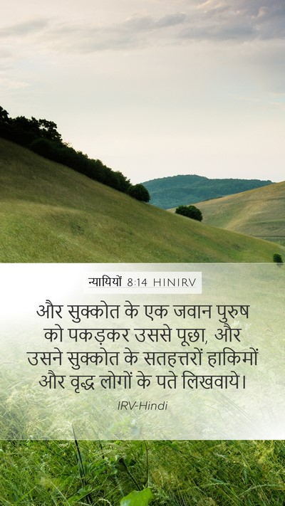 न्यायियों 8:14 HINIRV Mobile Phone Wallpaper - और सुक्कोत के एक - Mobile Bible Verse Wallpaper