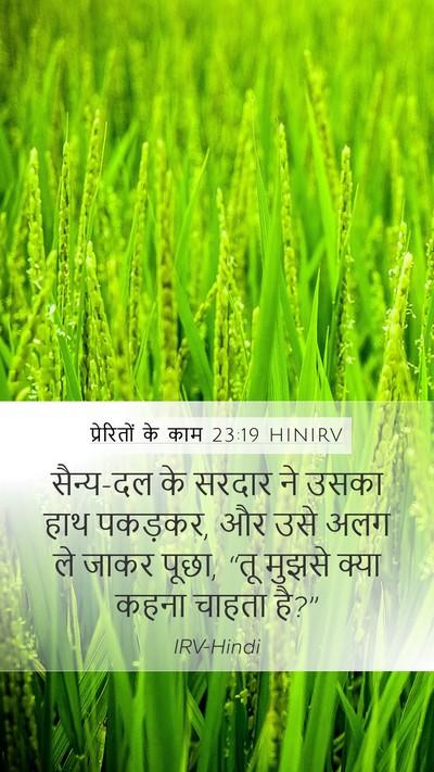 प्रेरितों के काम 23:19 HINIRV Mobile Phone Wallpaper - सैन्य-दल के सरदार - Mobile Bible Verse Wallpaper