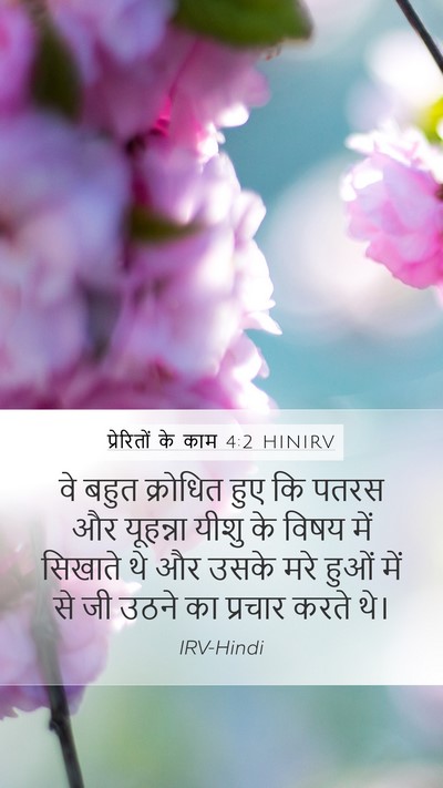 प्रेरितों के काम 4:2 HINIRV Mobile Phone Wallpaper - वे बहुत क्रोधित - Mobile Bible Verse Wallpaper