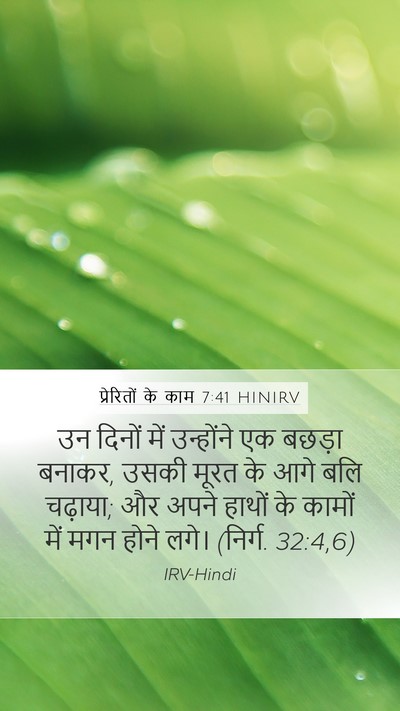प्रेरितों के काम 7:41 HINIRV Bible Verse Image