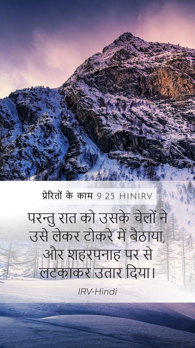 प्रेरितों के काम 9:25 HINIRV Bible Verse Image
