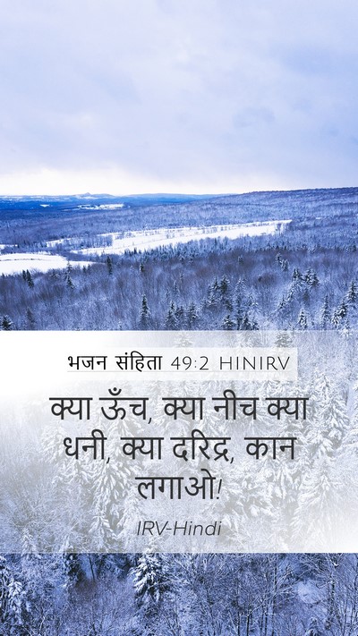 भजन संहिता 49:2 HINIRV Mobile Phone Wallpaper - क्या ऊँच, क्या नीच - Mobile Bible Verse Wallpaper