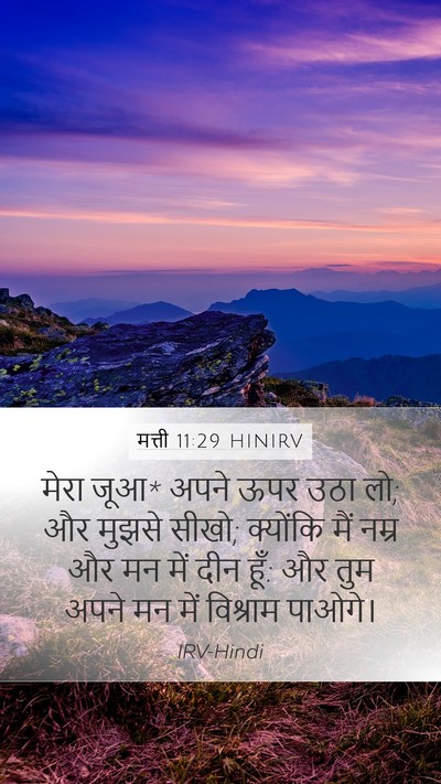 मत्ती 11:29 HINIRV Bible Verse Image