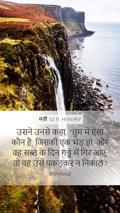मत्ती 12:11 HINIRV Bible Verse Image