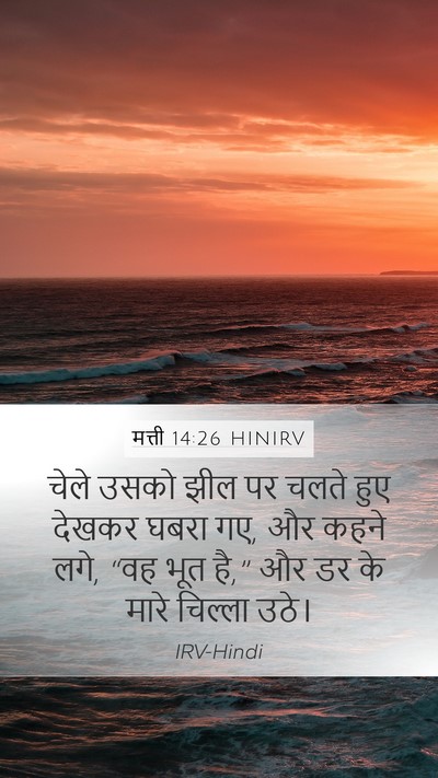 मत्ती 14:26 HINIRV Mobile Phone Wallpaper - चेले उसको झील पर - Mobile Bible Verse Wallpaper